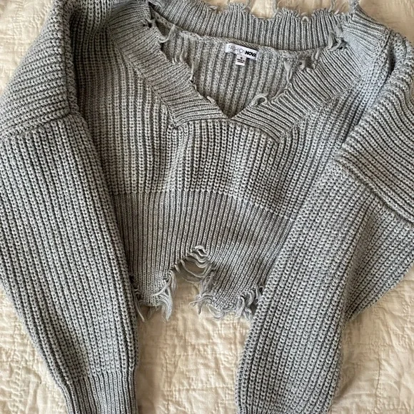Fashion Nova | Sweaters | Fashion Nova Sweaters Off The Shoulder Distressed  Cropped Sweater | Poshmark